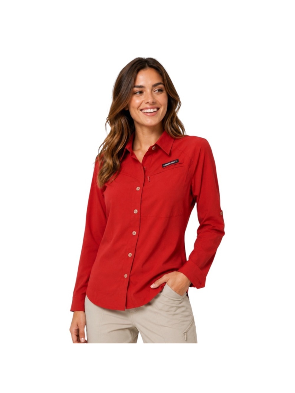 Little Donkey Andy Women's Red Hiking Fishing Shirt XS UPF